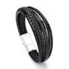 Originales europäisch-amerikanisches ethnisches Stil handgewebtes Lederseil Herrenarmband.