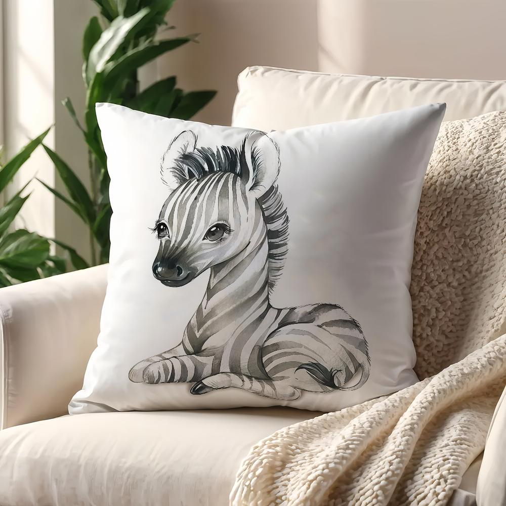 Watercolor Cute AAnimalS Cushion Cover For Pillow Printing Sofa Decoration Home Car Room Coffee Shop Office Nordic Simplicity