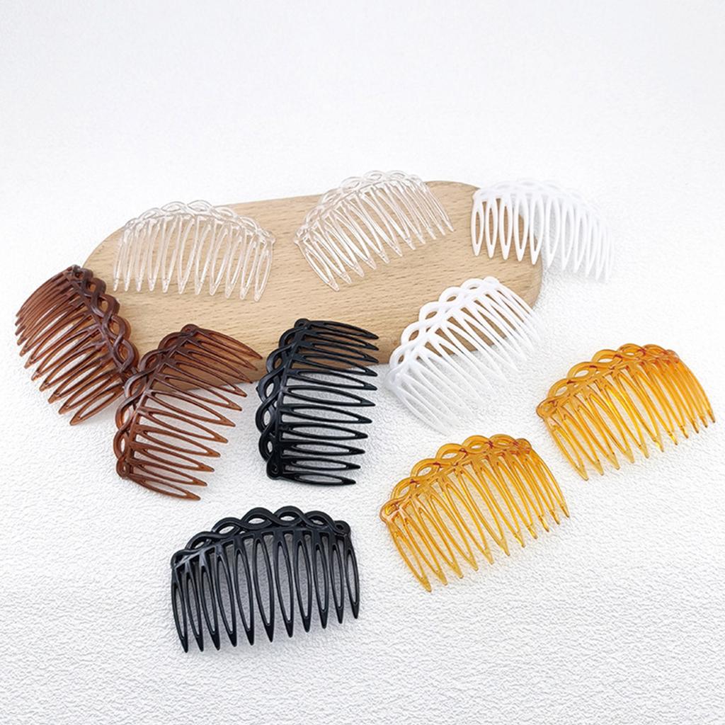 Elegant Hair Combs 6 Piece Plastic Resin Side Parting Hairpins Fashion Headdress For Daily or Formal Event