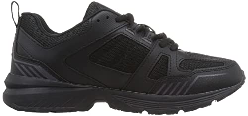 Dunlop Refined Men's Waterproof Wide 4E Walking, Jogging, and Running Sneakers, DM286, Black, Size 25.5cm