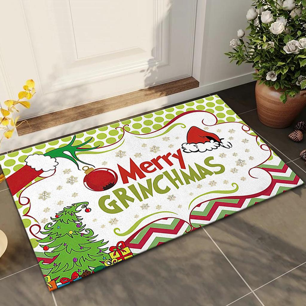 Grinch Christmas Entry Door Mat Christmas Eve Decorative Floor Mat Foot Mat Carpet