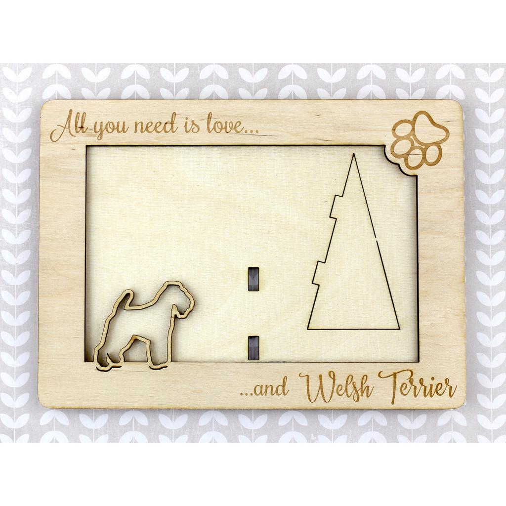 Welsh Terrier, Welshie, Daeargi Cymreig - Photo Frame, Engraved Wooden Frame, a Lovely Gadget for the Dog Lover by Art-Dog