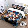 Christmas Birds in Santa Hats Bedding Duvet Cover Set  (1*Duvet Cover 2*Pillowcases, without duvet insert)