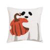 Spooky Halloween Pumpkin Embroidered Throw Pillow Covers Fluffy Looped Pumpkin Ghost Pattern Pillow Cover Pillowcase with Zipper