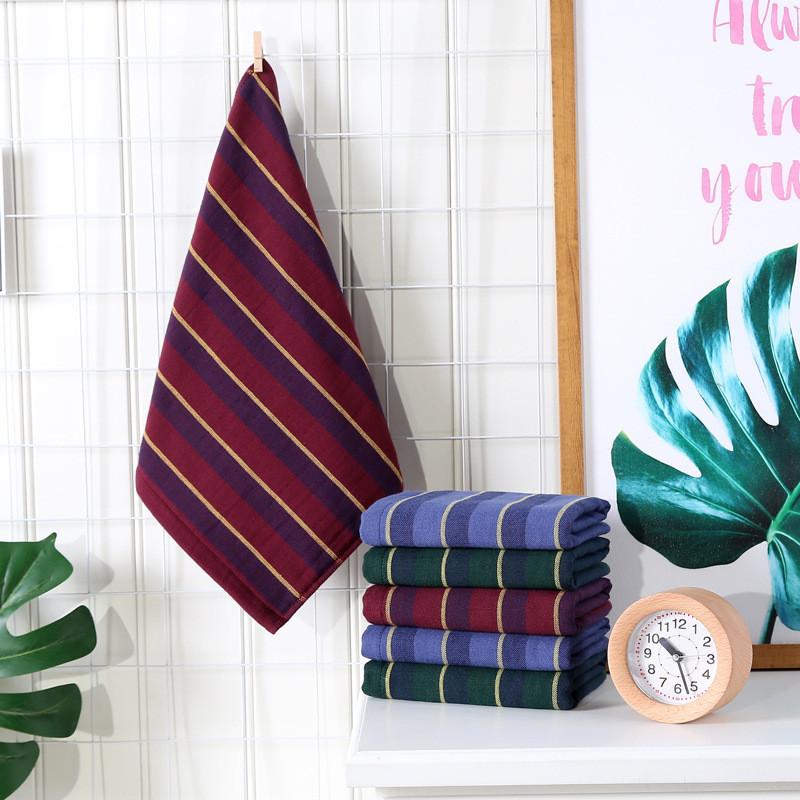 35x35cm Classic Gauze Cotton Striped Soft Absorbent Double-Sided Terry Bathroom Men Face Towel