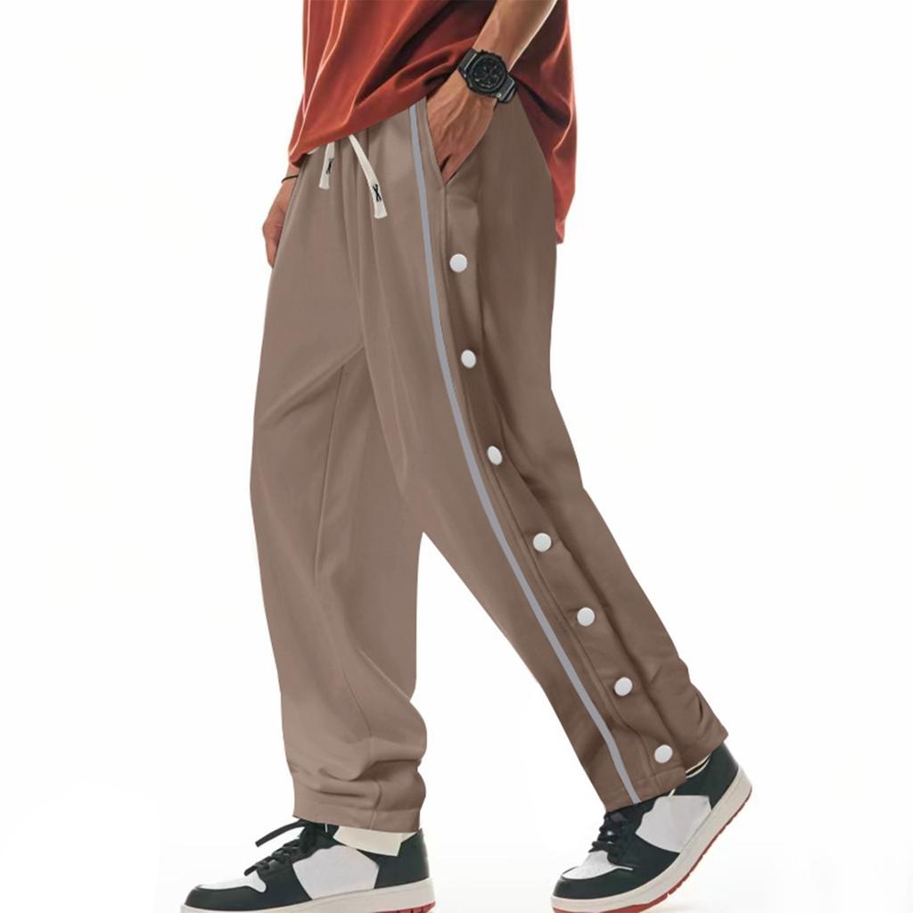 Herren Sporthose, Kordelzug Freizeithose, Wanderhose, Seitlich geknöpfte Hose