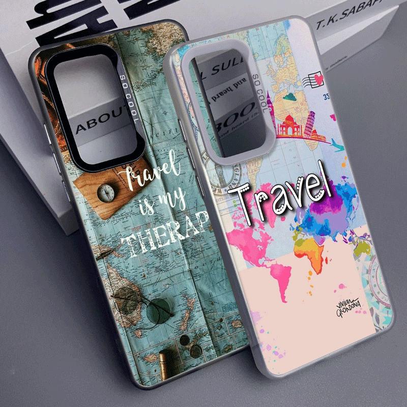 Travel Map Artistic Pattern Soft Phone Case for Samsung A17 A16 A15 A14 A13 A57 A56 A55 A54 A53 A37 A36 A35 A34 A33 A26 A25 A24