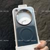 For OPPO Find X9 Ultra Case Magnetic Grid Texture Plain Leather Electroplated PC Frame Hard Phone Back Cover Dustproof Shell
