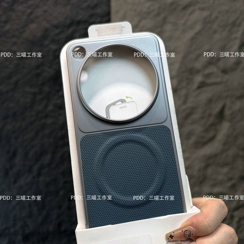 For OPPO Find X9 Ultra Case Magnetic Grid Texture Plain Leather Electroplated PC Frame Hard Phone Back Cover Dustproof Shell