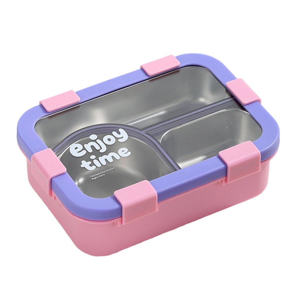 304 Stainless Steel Thermal Lunch Box 3 Compartments Bento Lunch Box School Use