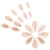 24pcs Almond Press On Nail Full Cover Stick On Nail with 3D Floral Charm Acrylic False Nail Manicure Art Decoration