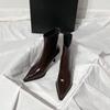 Mote Høst Vinter Mote Tynn Hæl Slank Ankelstøvlett Dame Spiss Tå Glidelås Sko Moderne Korte Støvletter Zapatos De Mujer