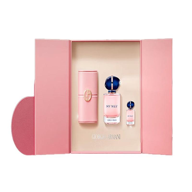 Набор парфюма Armani Unbounded Подарочная коробка EDP MYWAY Classic Edition 50 мл + Кожаный чехол + MYWAY Classic Edition 7 мл Подарок на день рождения коричневый