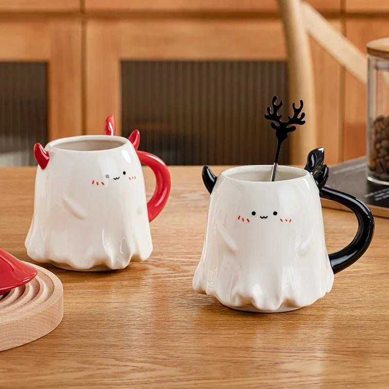 Halloween Kleiner Teufel Kinder Keramik Wasserbecher 500ml Student Cartoon Tasse Niedliche Frühstücksmilch Kaffee Tasse Paar Geburtstagsgeschenk Neu