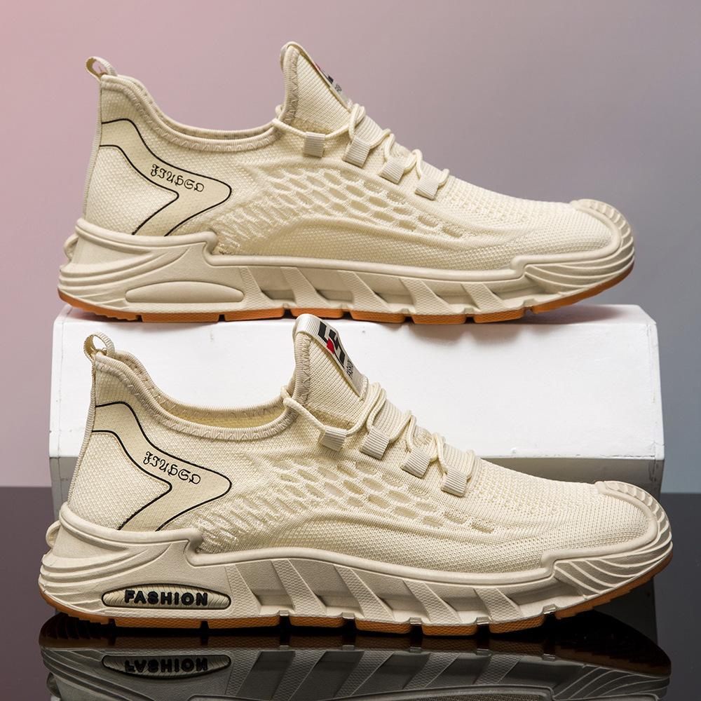 

Весенне-летние мужские новые веб-сайт летно-тканые дышащие спортивные туфли на мягкой подошве модные повседневные туфли универсальные модные туфли 39 бежевый