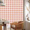 Wallpaper Basic Retro Check Coral, White, and Light Gray 50x1000