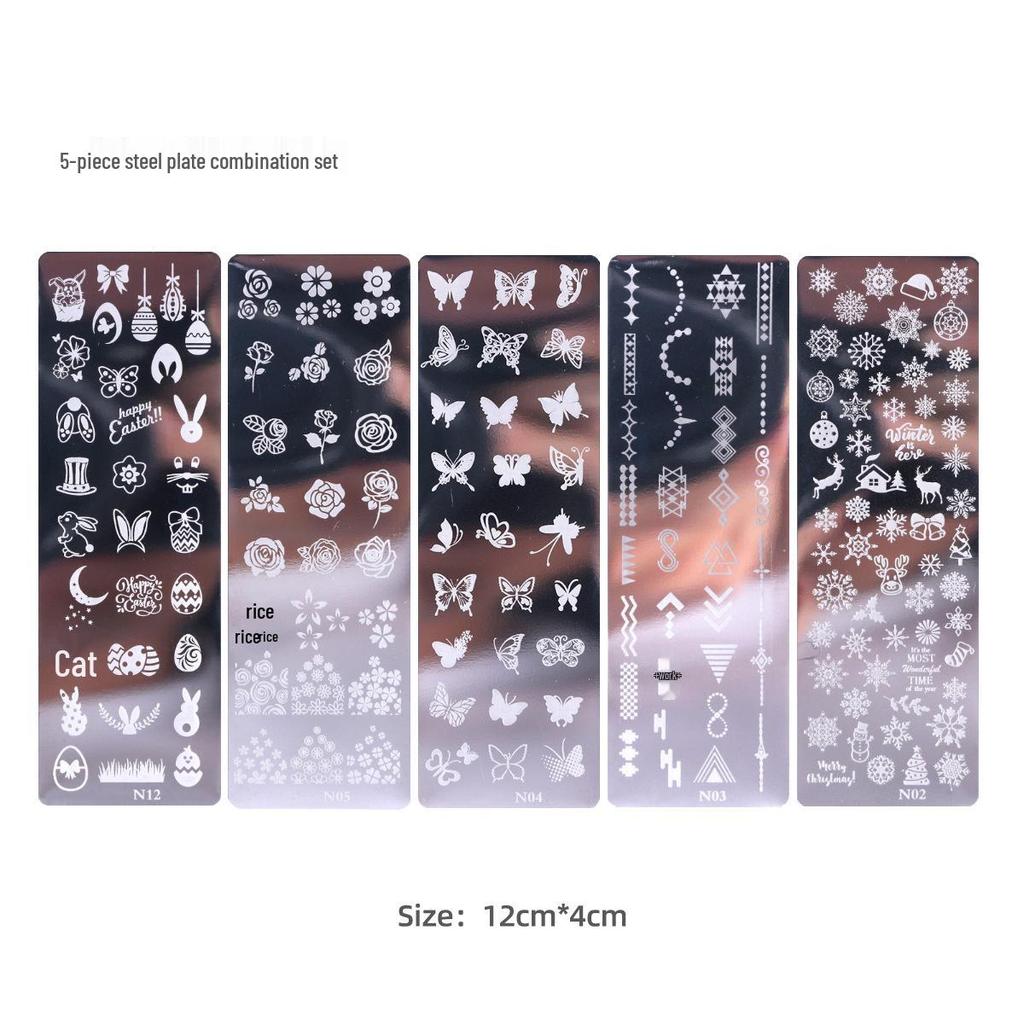 Vintage Floral & Butterfly Nail Art Stamping Plate - Snowflake, Ripple & Cartoon Styles