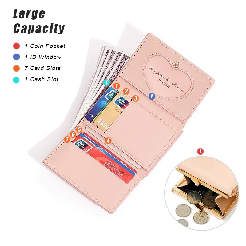 Cute Small Leather Pocket Wallet for Women Fruit Print Bifold Coin Purse Ladies Mini Short Purse Money Card Holders Clutch Bags