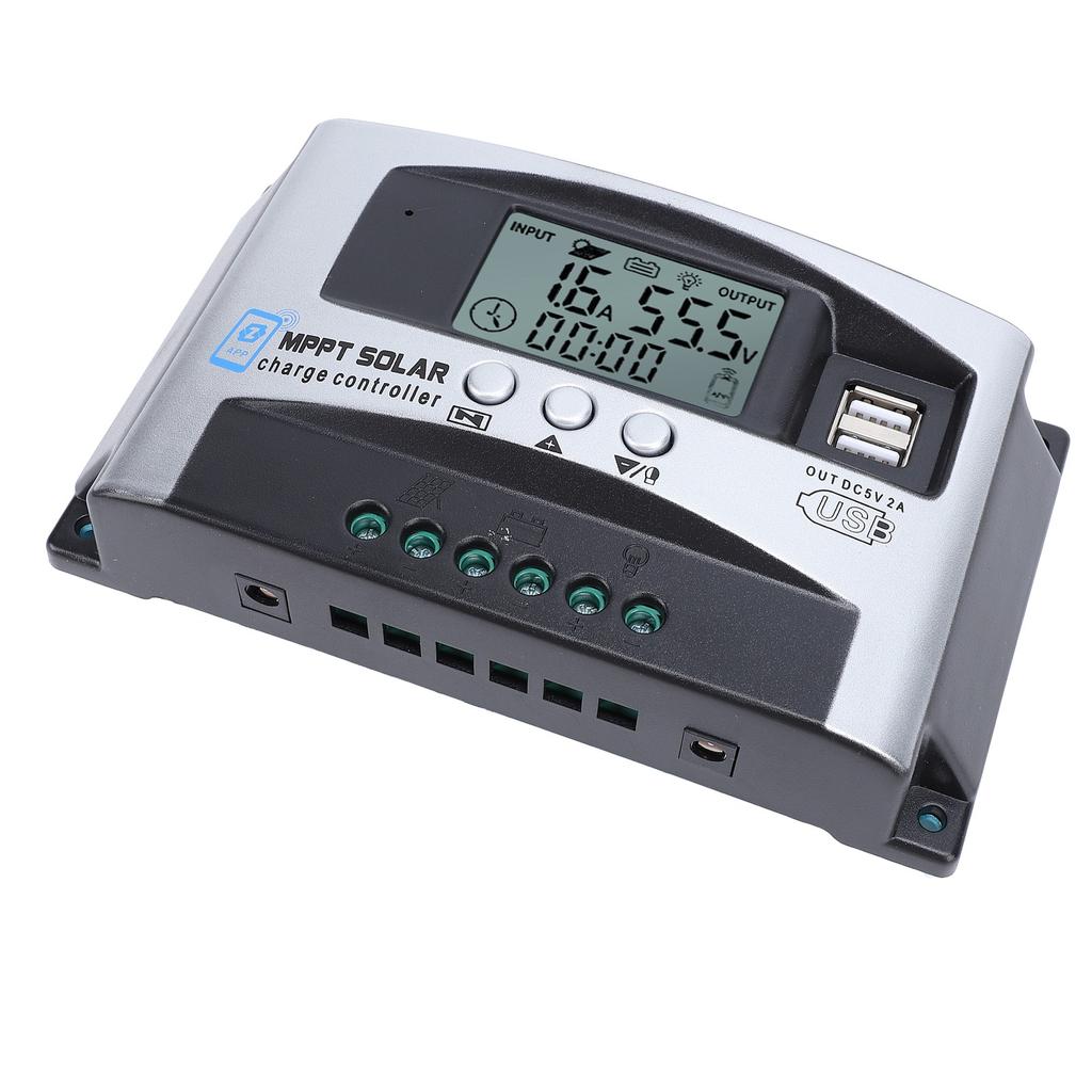 MPPT Güneş Şarj Kontrol Cihazı Bluetooth Uygulama Kontrollü 12V 24V 36V 48V LCD Ekranlı Güneş Paneli Akıllı Regülatör