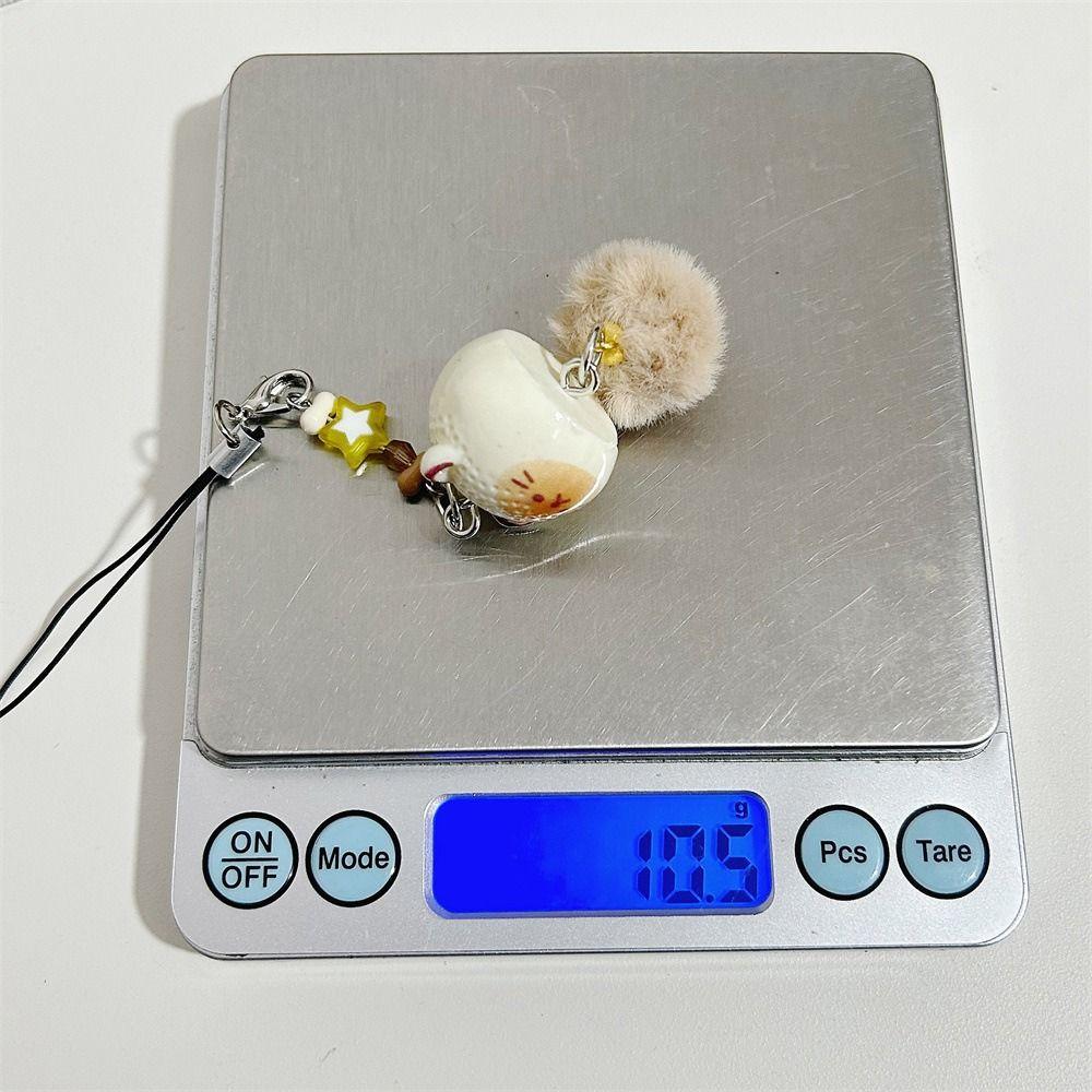 DIY Plush Cat Keychain Pendant Beige Kakhi Bag Decorative Pendant Phone Charm Lanyard Couple