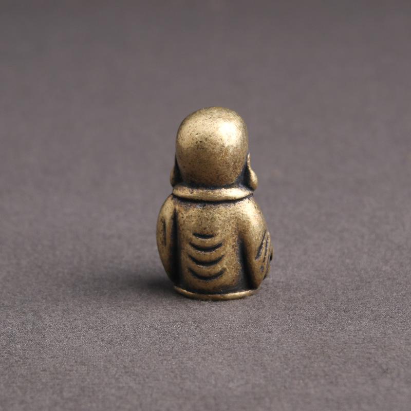Reine Messing Lachender Buddha Statue Heimdeko Büro Schreibtisch Dekorationen Ornamente Antike Maitreya Buddha Buddhismus Skulptur Kunsthandwerk