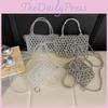 Transparent Handbag Bead With Bow Design And Top Opening For Women Daily Use