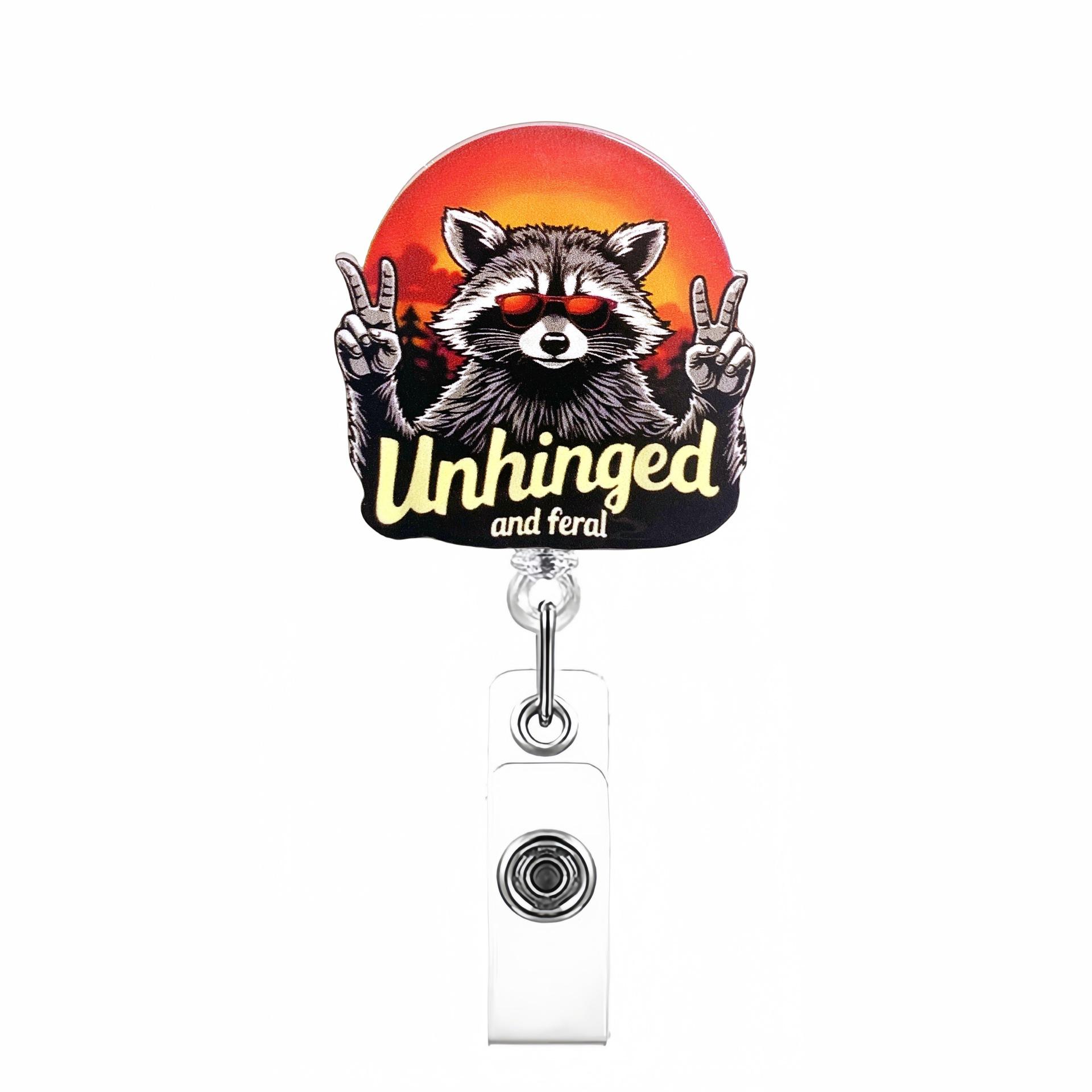 

Creative Panda Hat Badge Reel Acrylic Retractable ID Name Badge Holder 360 Rotating Alligator Clip Nurse Doctor Teacher Gift