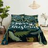 Bed Sheet Set 240x220 Christmas Tree With Pillowcase Letter Green For Single Double Beds Kids Adult 3D Bedding Texile Twin Full