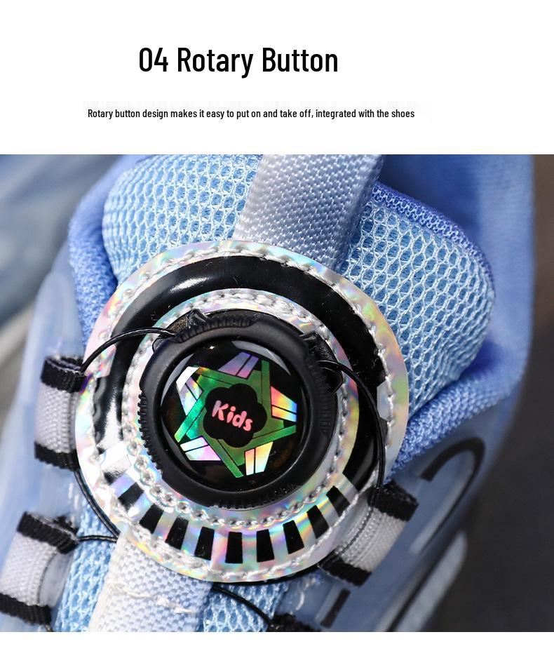 Youth Basketball Shoes: 2026 Rotating Buckle, Lightweight, Non-slip Running Sneakers for Boys