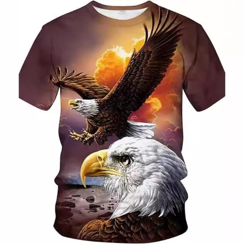 Summer Creative Mexican Eagle Hunting T-shirt Casual Fashion Versatile Comfortable Short Sleeved T-shirt