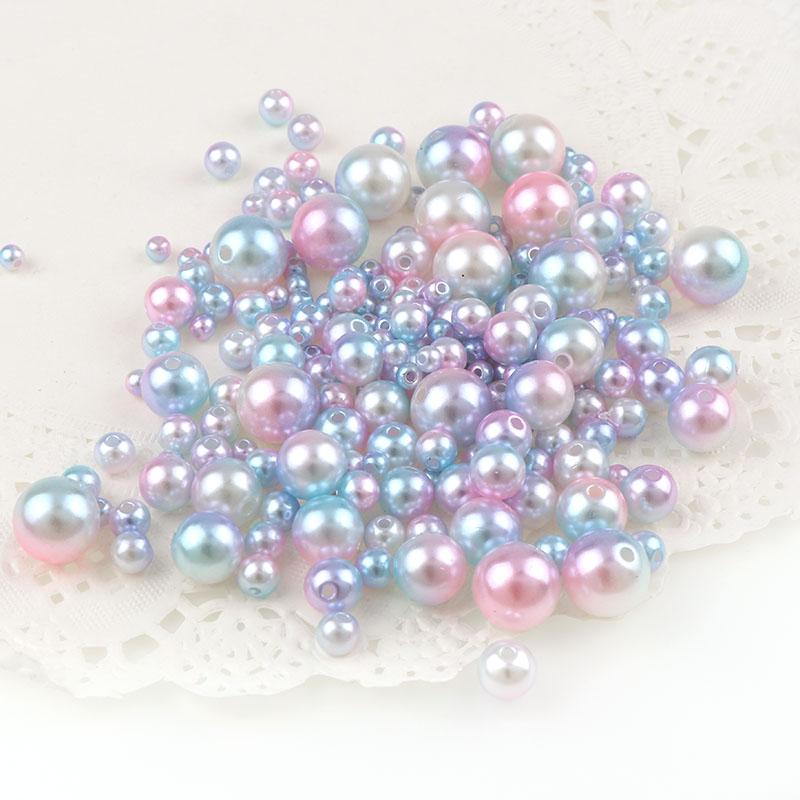 30g Mix Size Mermaid Color Acrylic Pearl Loose Spacer Beads For Jewelry Making DIY Necklace Bracelet Earrings Other Decors