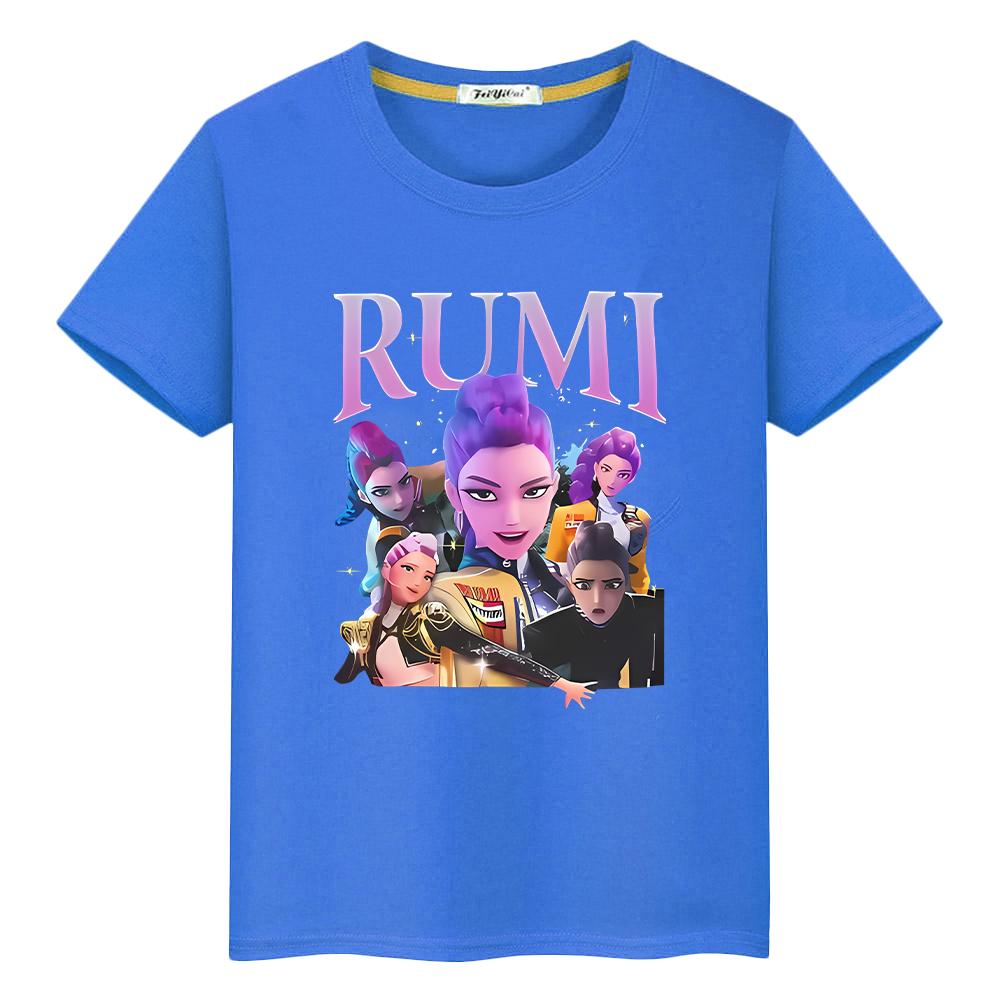 

Каваи Футболки kpop охотники на демонов детская Принт 100% хлопок Милые топы футболка для детей мальчика 10 лет аниме Короткий y2k one piece одежда для девочки 160 синий