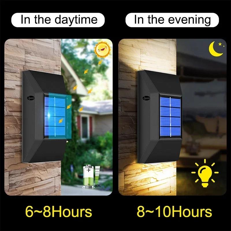Solar Outdoor Waterproof LED Landscape Wall Light Up Down Garden Courtyard Decorative Lighting