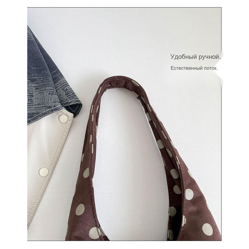 Shoulder Bag Women Fabric Polka Dot Large Capacity Daily Commute