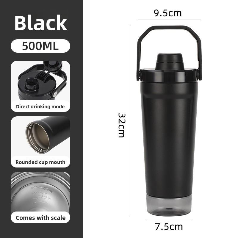 Stanley Style Large Capacity Insulated Water Bottle With Silicone Handle For Sports And Travel