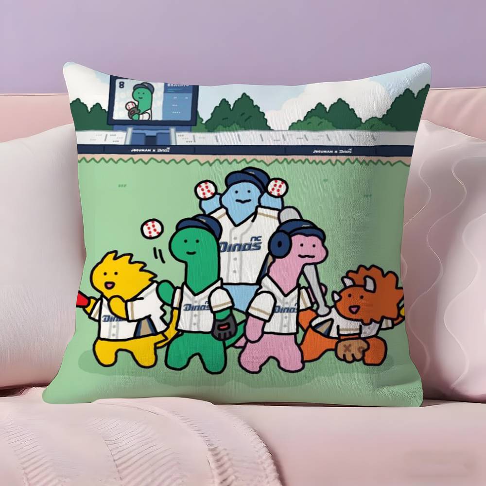 Dinosaur j-JOGUMAN Pillow Case Anti-dustmite Pillowcase Invisible zipper silky short plush Sofa cushion cover