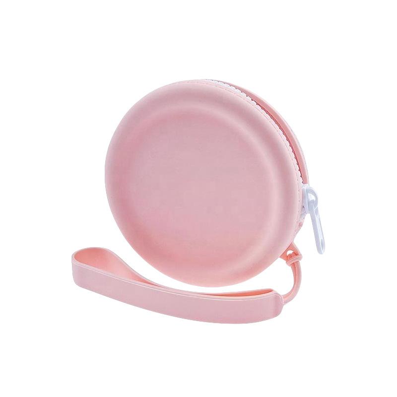 Solide, runde, quadratische Münzbeutel aus Silikon, weich, klein, Designer-Reißverschluss, Münzgeldbörse, Mini-Geldbörse, Beutel, Aufbewahrungsbeutel für Ohrringe und Kopfhörer