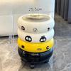 12L Doughnut Shape Wastebasket with Lid Wheel Recycle Bin Bedroom Living Room Kitchen Garbage Cube Cream Wind Cute Trash Can