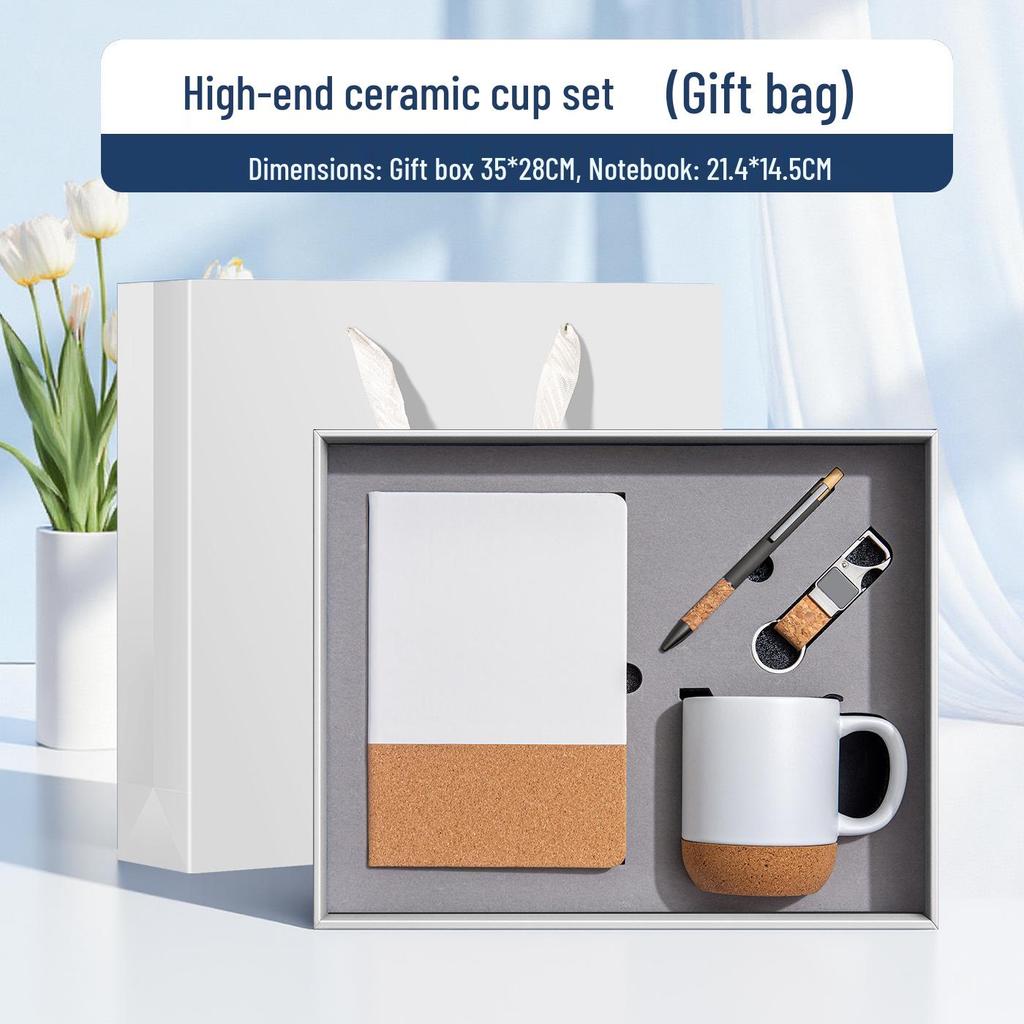 A5 Notebook & Coffee Cup Set with Custom Logo - Business Souvenir & Employee Gift for Company Meetings