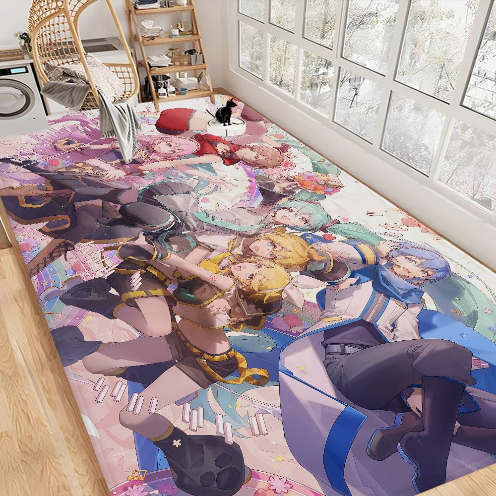 Cute H-Hatsune M-Miku Door Mat Kids Room Bedroom Decoration Balcony Anti-Slip Doormat Living Room Doormat Area Rug