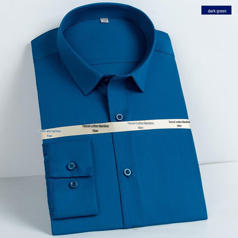 Men's Long-Sleeve Non-Iron Cotton Bamboo Shirt