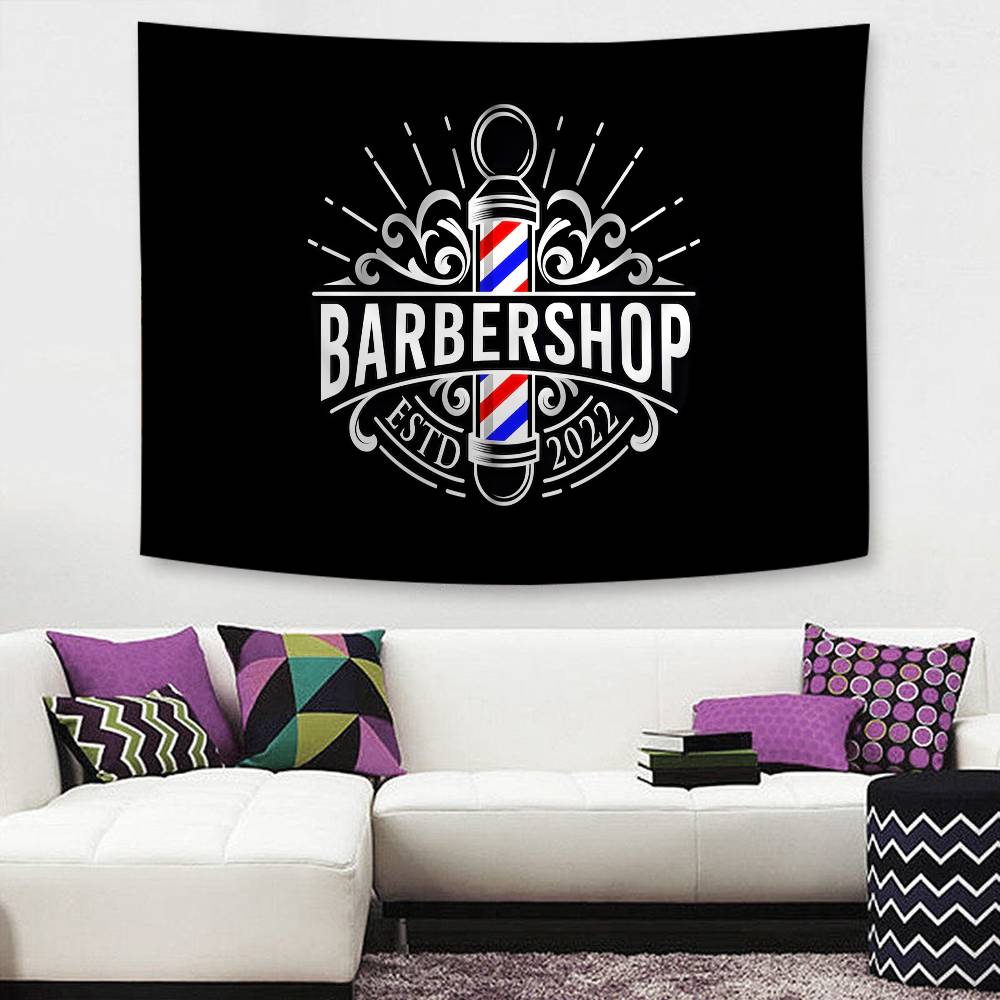 Barber Shop Sign Colorful Tapestry Wall Hanging Bohemian Wall Tapestries Mandala Wall Hanging Sheets
