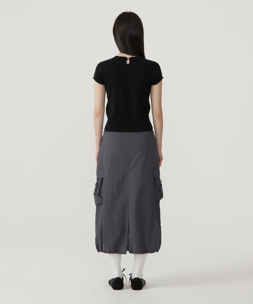 COVERNAT WOMAN Boucle Raglan Half Knit Black