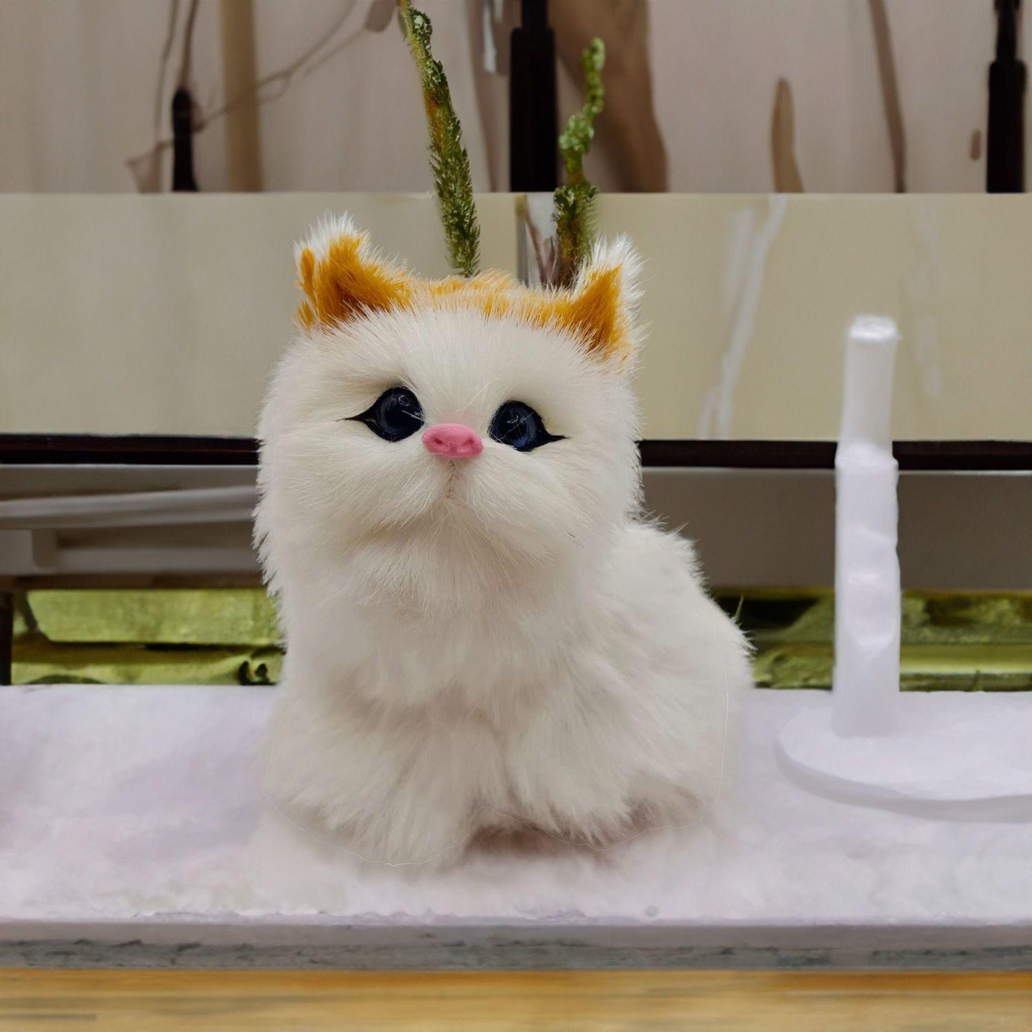 

Реалистичная мяукающая мягкая игрушка кошка для детей и домашнего декора 7cm жёлтый