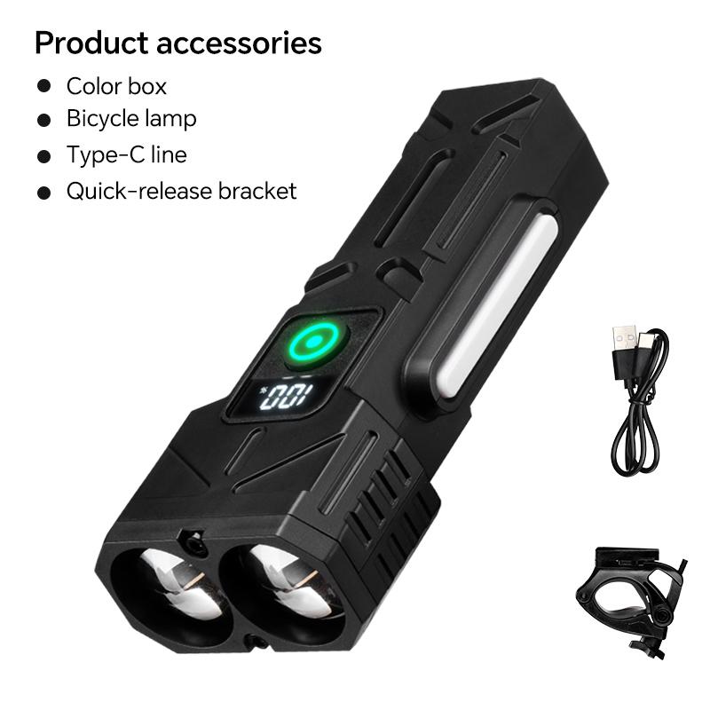 High Lumen Bicycle Front Light,Rechargeable Bike Headlight for Night Riding,Waterproof LED Cycling Light for Mountain Road Bike