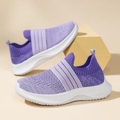 Boys' Shoes Spring and Autumn New Children's Medium and Older Children's Sports Shoes Men's and Women's Flying Weaving Versatile Casual One-pedal