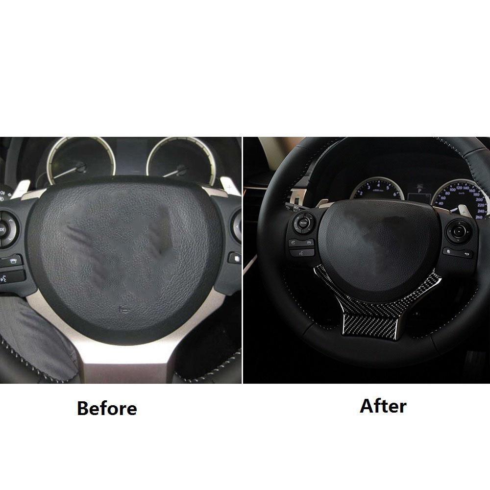 Carbon Fiber Steering Wheel Panel Cover Trim For LEXUS IS250 IS300 IS350 2014-18