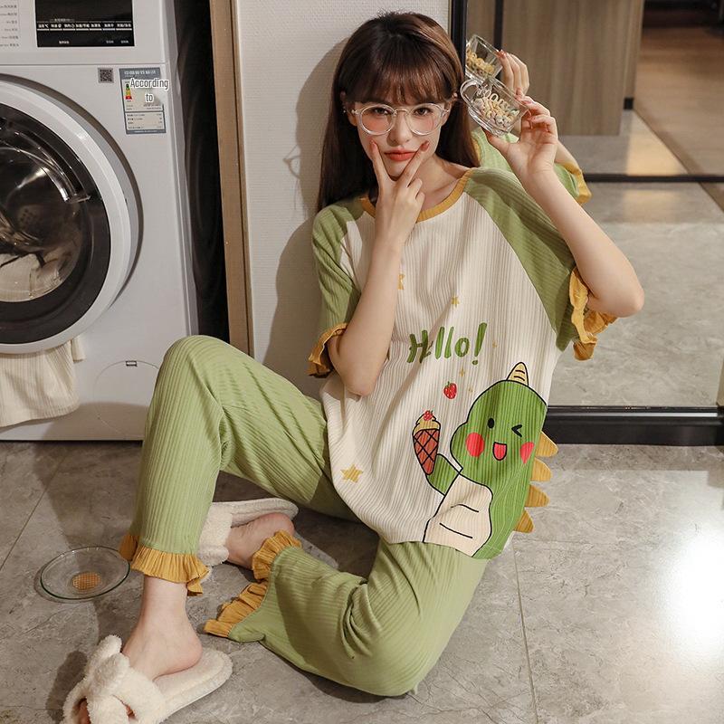 Women's Korean Style Summer Cartoon Homewear Set