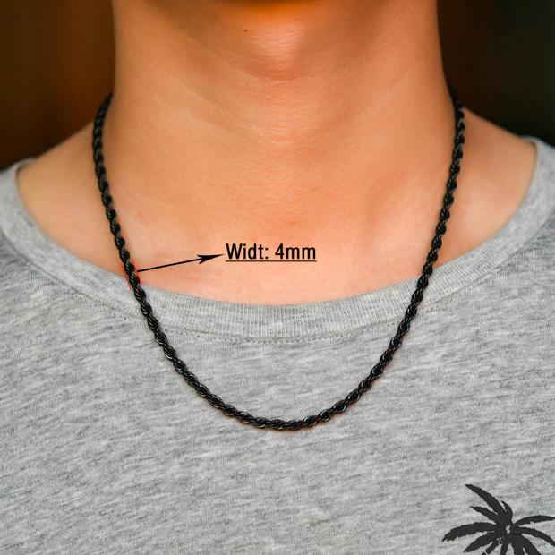 2/3/4/5/6mm Breite gedrehte Seilkette Halskette Edelstahl Choker für Damen Herren Metall Schmuckzubehör 5 Farben 16 bis 30 Zoll