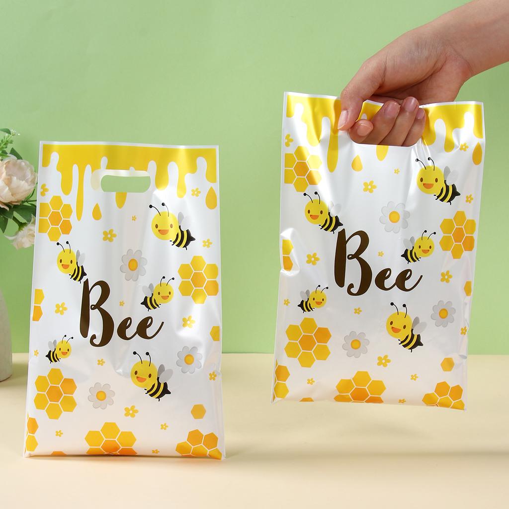 10/25/50pcs Little Honey Bee Handbag Little Bee Theme Birthday Party Decorations Kids Favors Gift Hand Bag Baby Shower Supplies